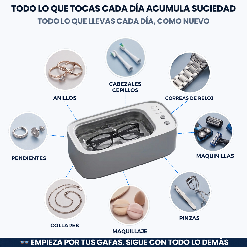 Dronelva™ Shine — Limpiador Ultrasónico de Joyas