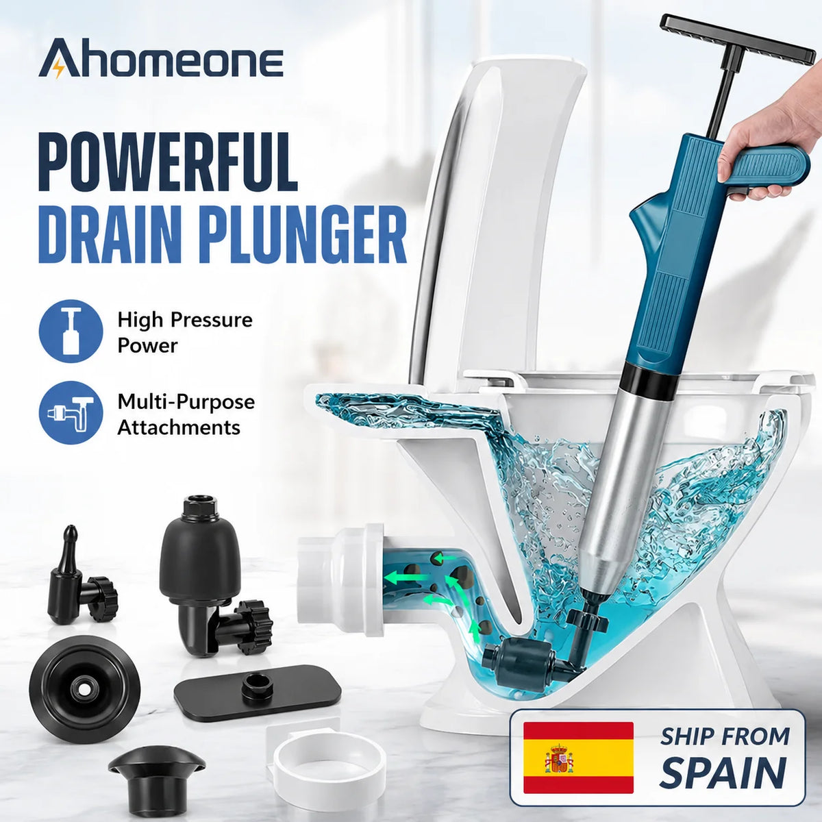 Dronelva™ Flow — Desatascador de Aire a Presión