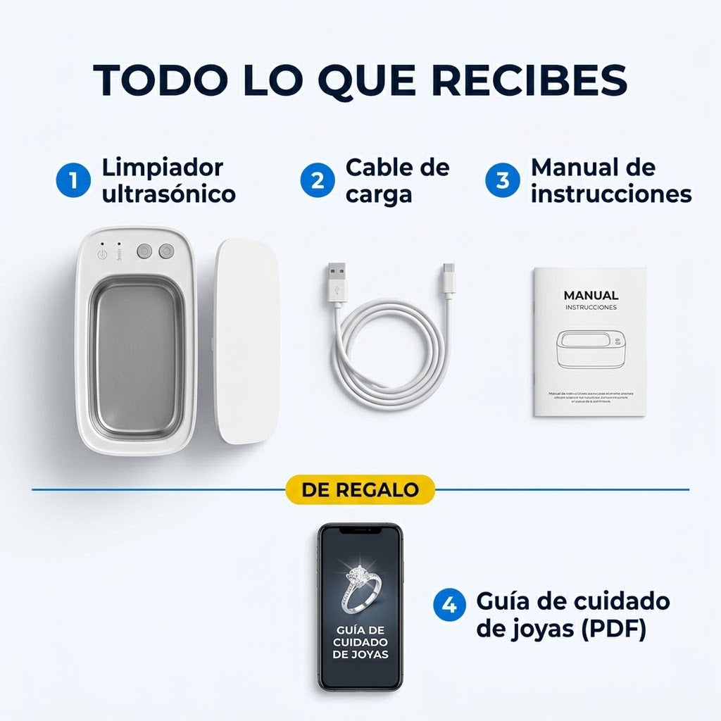 Dronelva™ Shine — Limpiador Ultrasónico de Joyas
